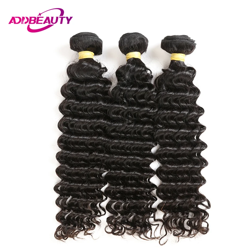 

Addbeauty Indian Unprocessed Virgin Human Deep Wave Color Baby Hair 1 3 4 Bundles Extension Double Weft For Black Women Salon