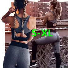 50 шт./лот, без груди, материал, дышащий, спортивный бюстгальтер, штаны, рубашка, комплект для йоги, спортивная одежда для женщин, для бега, для спортзала, Смешанная одежда
