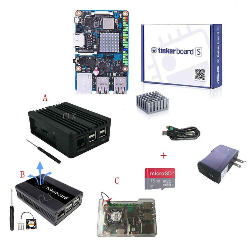 

ASUS SBC Tinker board S RK3288 SoC 1.8GHz Quad Core CPU, 600MHz Mali-T764 GPU 2GB LPDDR3 & 16GB eMMC TinkerboardS free ship