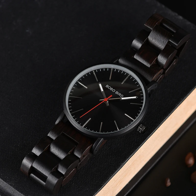 BOBO BIRD Wooden Watch Men Metal Timepieces Quartz reloj hombre Thin Luxury Mens Wristwatches Top Brand luxury Stainless steel