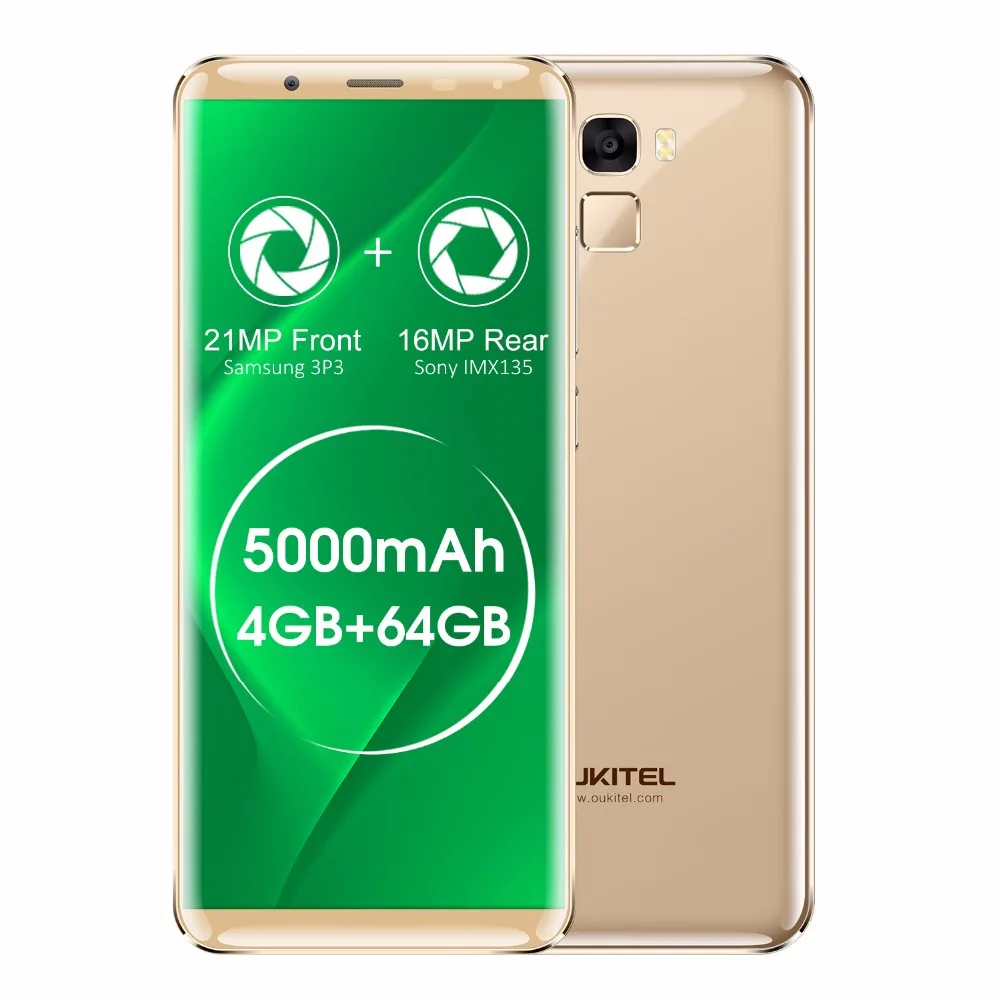 Oukitel K5000 5000 mAh 5,7 "HD 18:9 Дисплей 4 Гб Оперативная память 64 Гб Встроенная память MTK6750T восьмиядерный смартфон Быстрая зарядка 4G отпечатков