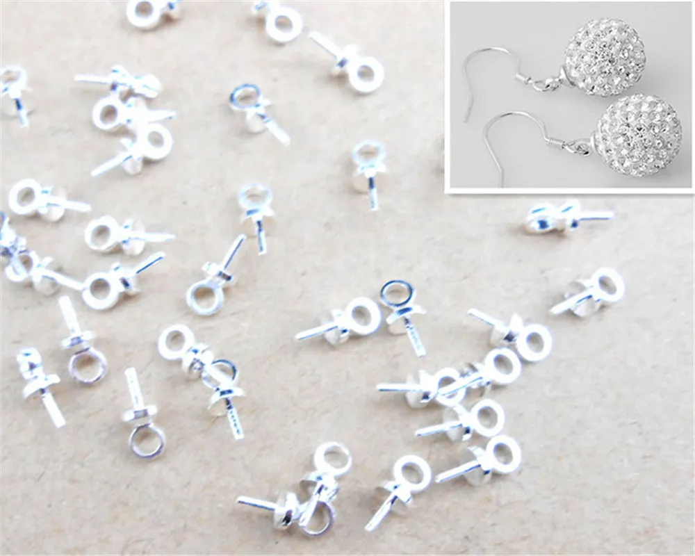 

5MM Wholesale 500PCS DIY Jewelry Findings 925 Sterling Silver Bail Connectors Pendant Beads Cap For Pearl,Crystal Bead FY-11