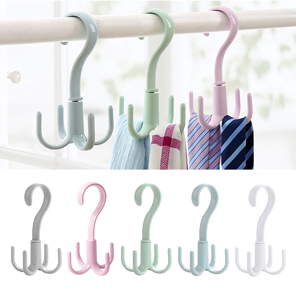 

1PC 360-Degree Rotatable Hanger Home Use Wardrobe Multi-Function Bag Tie Hanger Scarf Rack Clothes Storage Rack Organzier