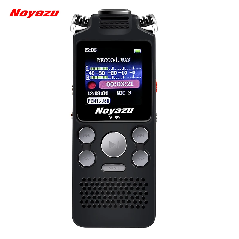 NOYAZU V59 16G Dual Microphone Digital Voice Recorder Pen Professional Dictaphone MP3 Player Sound Recorder Business Gifts