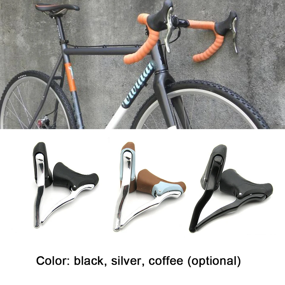 1 Pair Aluminum Alloy Road Bike Drop Bar Brake Levers Bicycle Brake Handle
