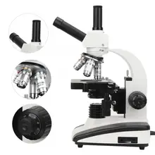 Binocular Compound Microscope Biological Monocular Student Lab Microscope Camera 40X-1600X Abbe Condenser 2-layer Stage student compound microscope amscope supplies 40x 1000x glass optics metal frame student compound microscope slides