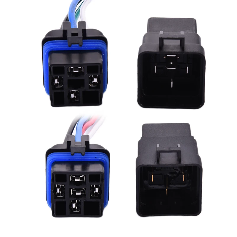 Dc12v 40a 4 Pin 5 Pin Automobile Relay Socket Waterproof Integrated Wired Auto Relay Holder With