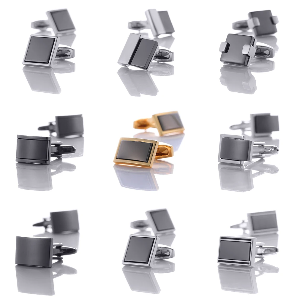 

Black Shirt Cufflinks for Mens Metal Copper Cuff links Buttons Wholesale Business Gifts Cuff link Men Wedding Jewelry Gifts