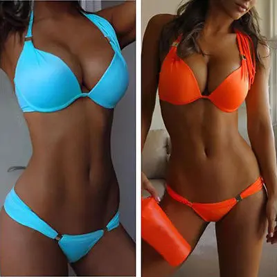 

Sexy Women's Bikini Set Swimwear Bandeau Push-Up Padded Bra Swimsuit Beachwear Women Bikinis Set