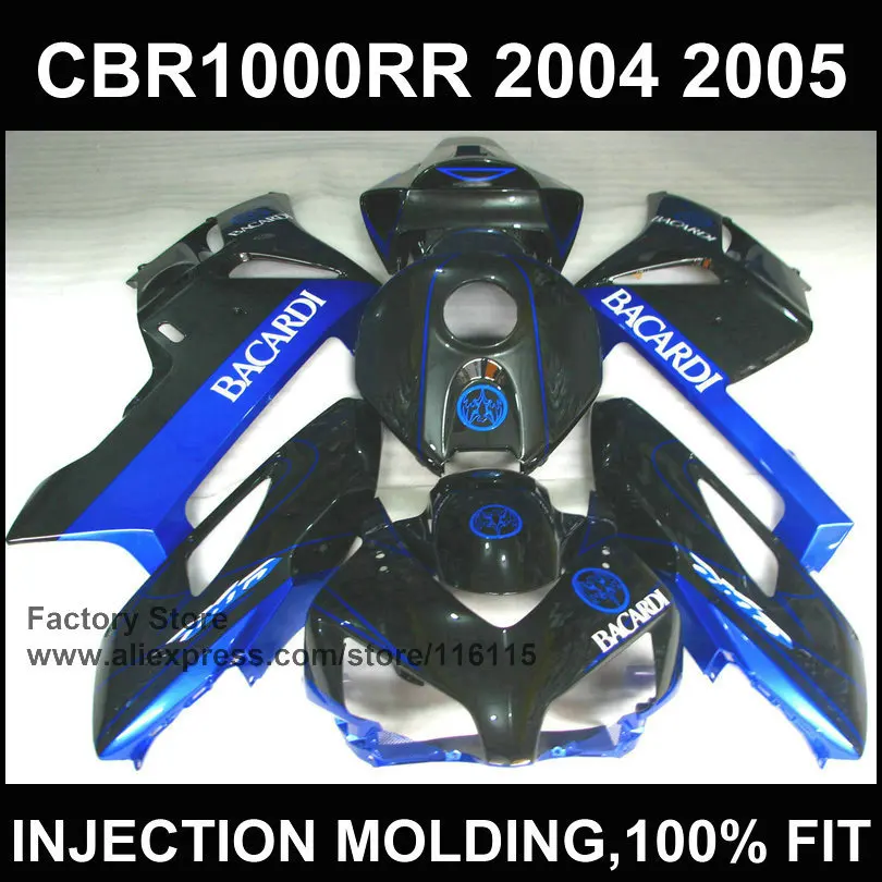 100% Blue black Injection mold fairing kits for HONDA  CBR 1000RR fairings 2004 2005  cbr1000rr 04 05 body parts