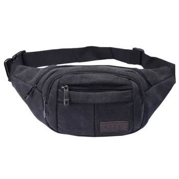 

Fashion Neutral Canvas Solid Color Casual Zipper outdoor Sports Versatile Pockets Shoulder Bag Casual Wild Waist pack 2019 #7
