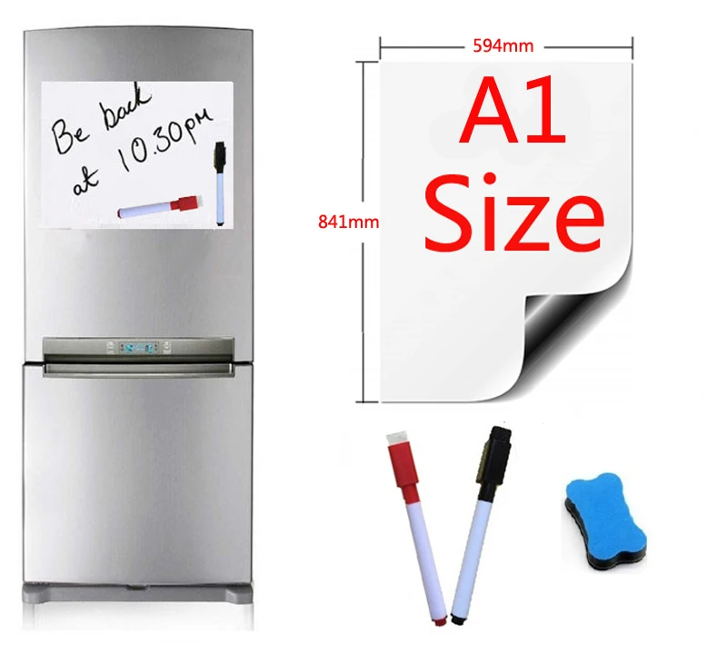 

A1 Size 594x841mm Magnetic Whiteboard Fridge Magnets Presentation Boards Home Kitchen Message Boards Writing Sticker 2pen1eraser