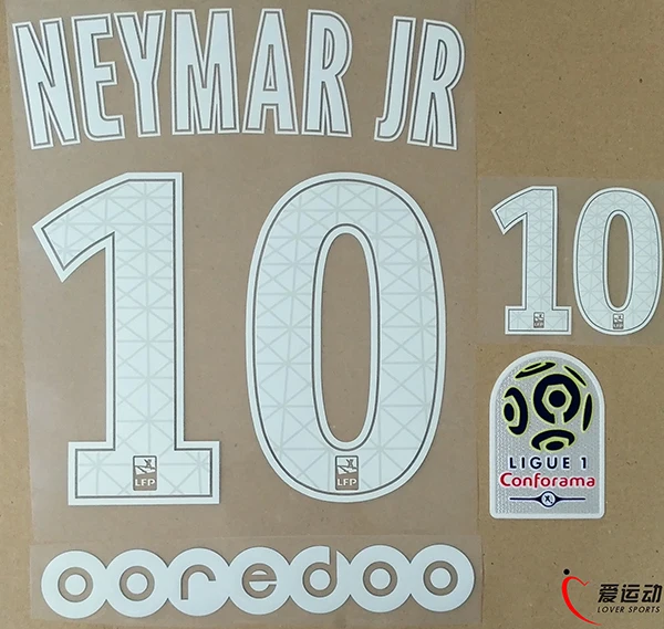 2017 2018 NEYMAR JR 10 третий набор + Соединительная Лига 1 OOREDOO #10 наименование|ligue patch|psg