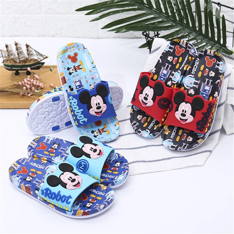 

2019 Disney summer new high popular children's sandals Mickey Minnie non-slip slippers home shoes