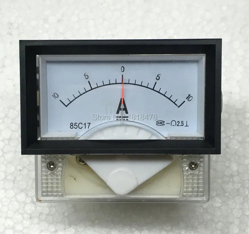 

85C17 DC -10 to +10A Class 2.5 Accuracy Panel Mounted Analog Ammeter 70*40mm
