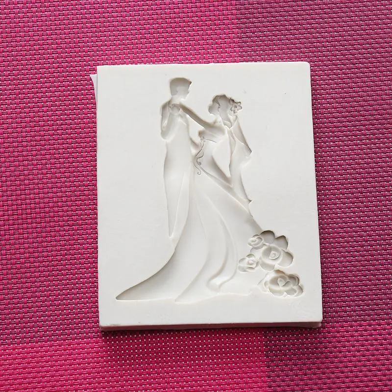 

Silicone Wedding Bride Bridegroom Mold Decorating Tools Chocolate Mould