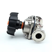 Подходит 51 мм Труба OD x " Tri Clamp санитарный мембранный клапан SUS 316L нержавеющая сталь для пивоварения