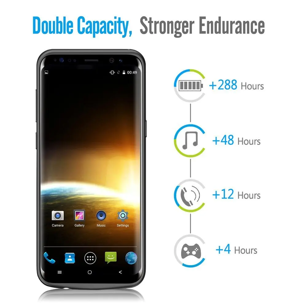 Новый продукт чехол для смартфона 5500 мАч Samsung S8 plus + 5000 цветной с зарядным
