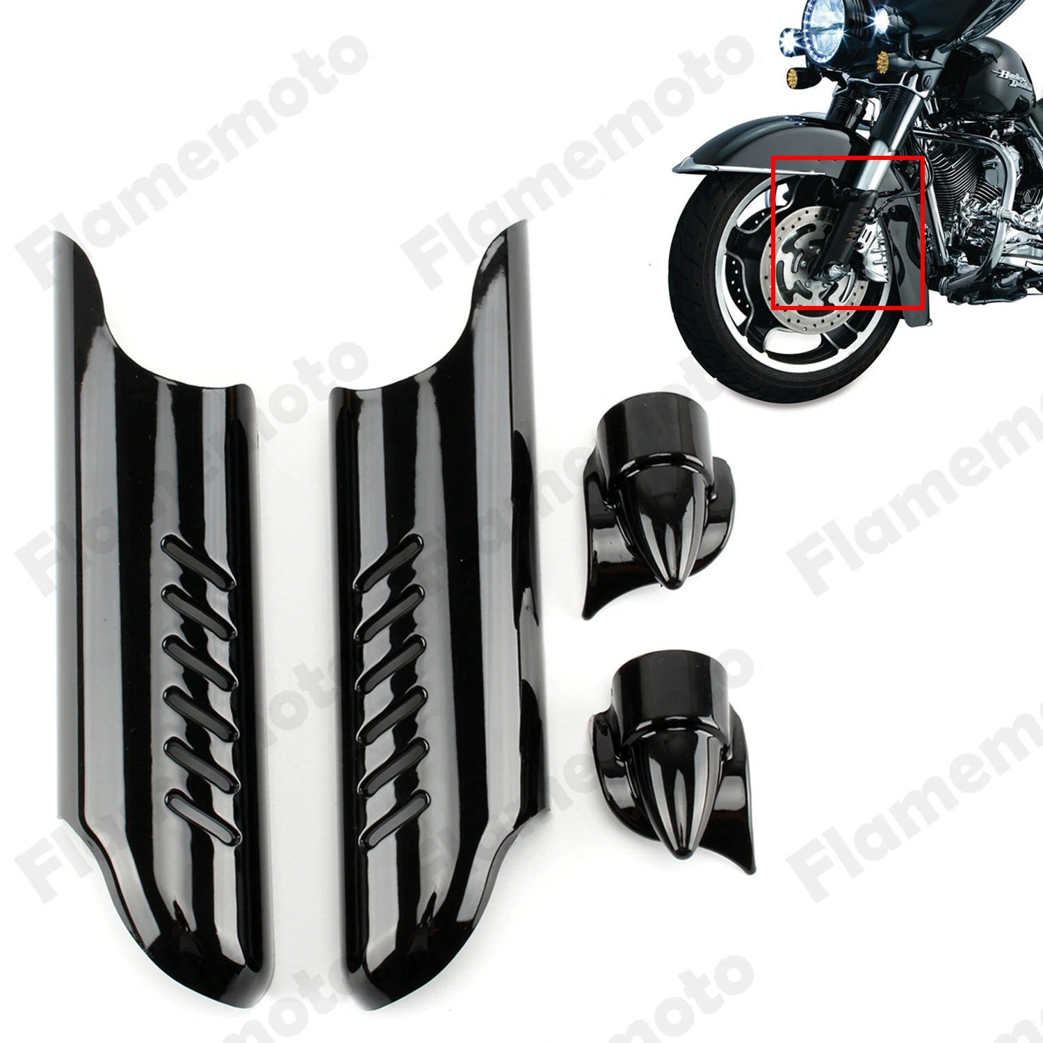 Motorbike Parts Black Fork Lower Leg Deflectors Shields For 2000 2013
