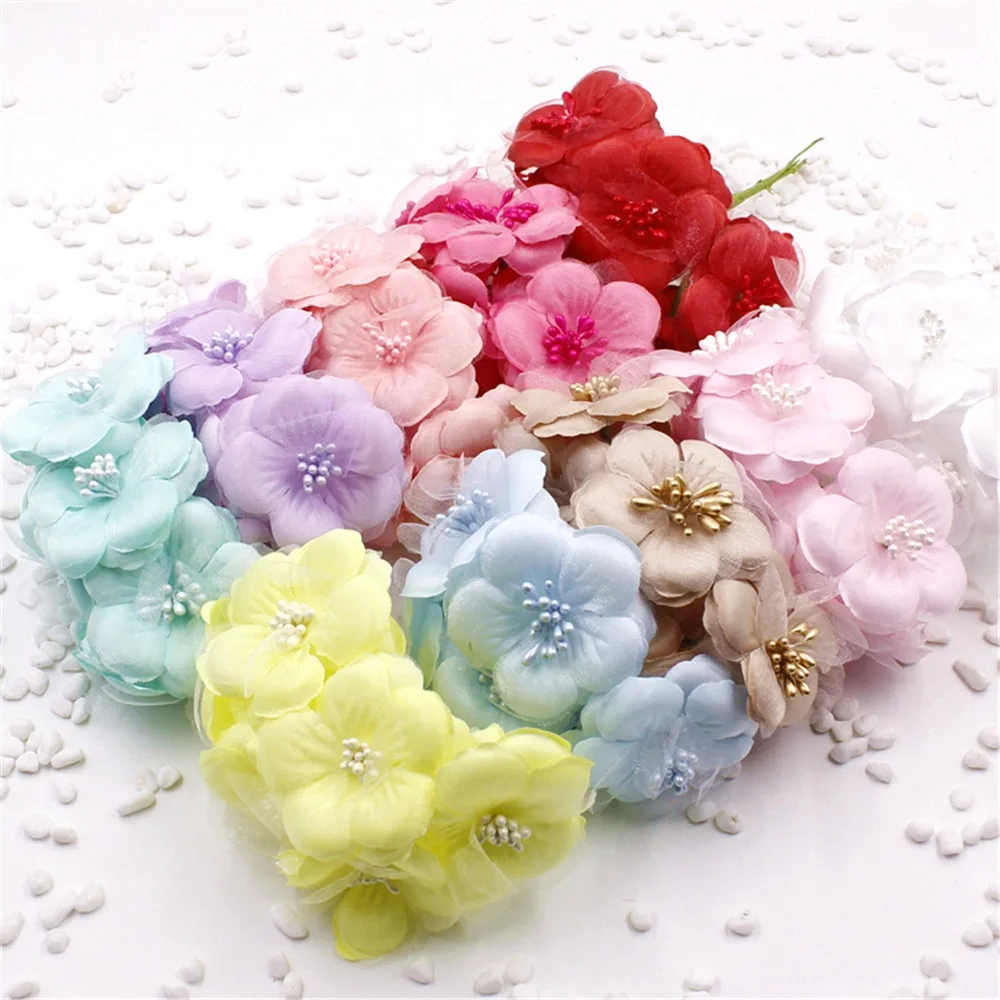 6pcs/lot 5.5cm Silk Artificial Daisy Chrysanthemum Flower For Wedding