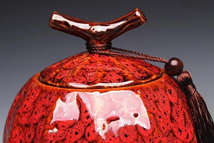 Высококлассная керамическая печь для трансмутации фарфоровая банка для чая в стиле тыквы керамическая чайная бочка герметичный резервуар для хранения чая caddy