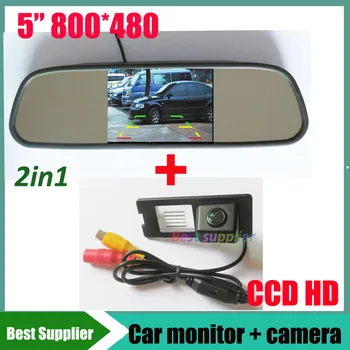 

2in1 CCD car rear view parking backup camera for for Renault Fluence Duster + car mirror monitor 5inch 800*480 HD
