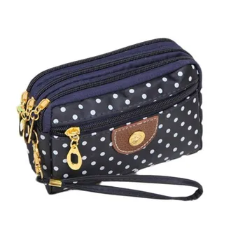 

Women Fashion Hand Bag Women Canvas Bag Wave Zipper Clutch Bag Cell Phone Pocket Card Pack Coin Purse Many Uses