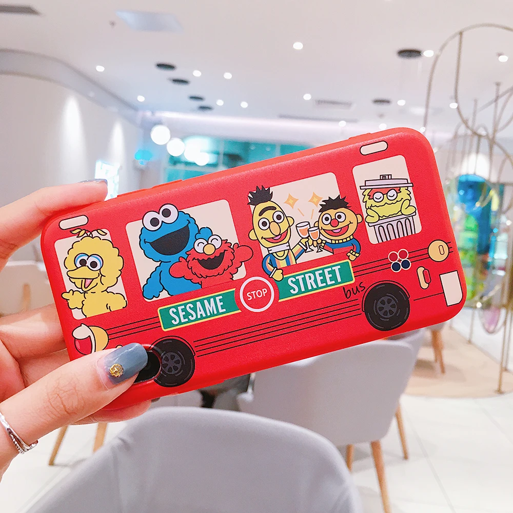 Sesam Straße Fall für iPhone XS MAX X XR Nette Cartoon Telefon Silikon TPU Coque Abdeckung sFor iPh