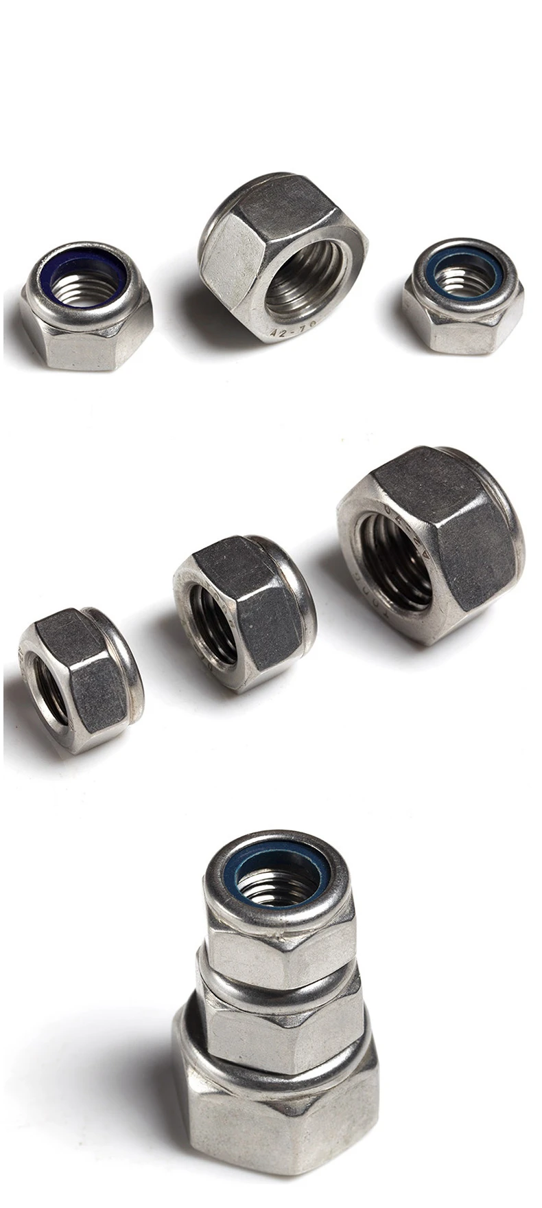 

50Pcs DIN985 M2 M2.5 M3 M4 M5 M6 M8 Galvanized Carbon Steel Self-locking Nut Lock Nut Locknut Slip Nylon Hex Nut