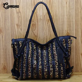 

Luxury Leopard Leather Handbag 2019 Fashion Women Handbags Shoulder Crossbody Bags Genuine Leather Bag Bolsas Ladies Tote Bags