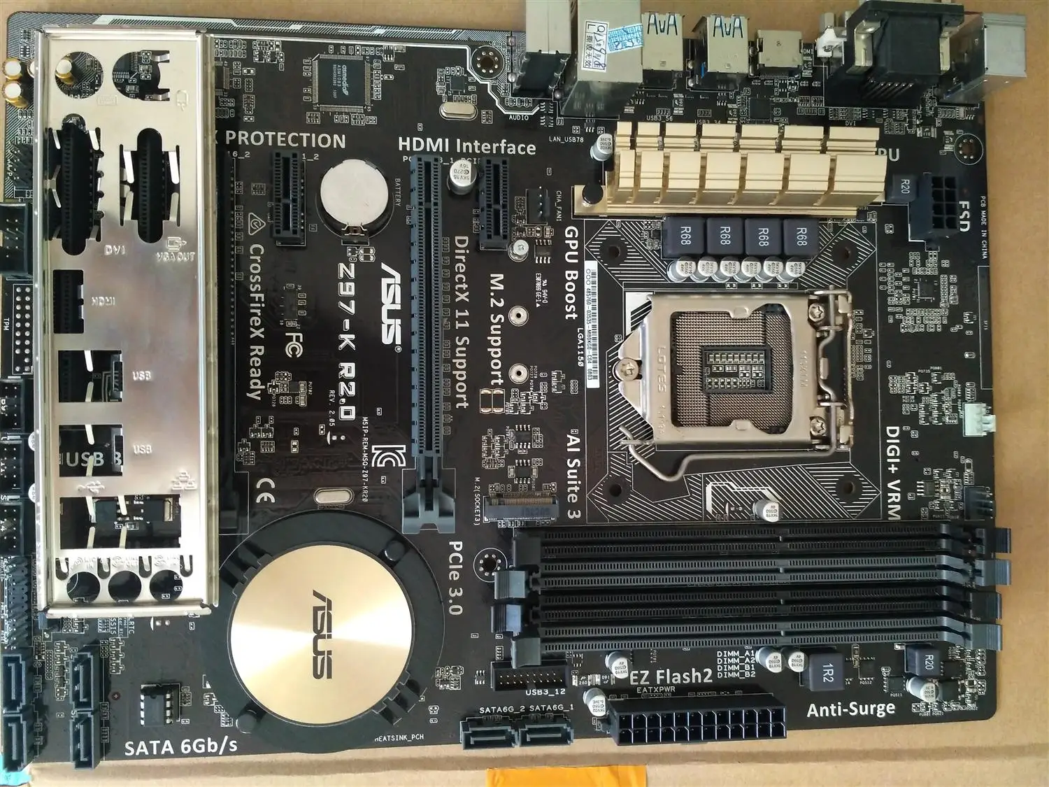 Б/у Asus Z97-K R2.0 рабочего Материнская плата Z97 разъем LGA 1150 i7 i5 i3 DDR3 32G SATA3 блок питания ATX