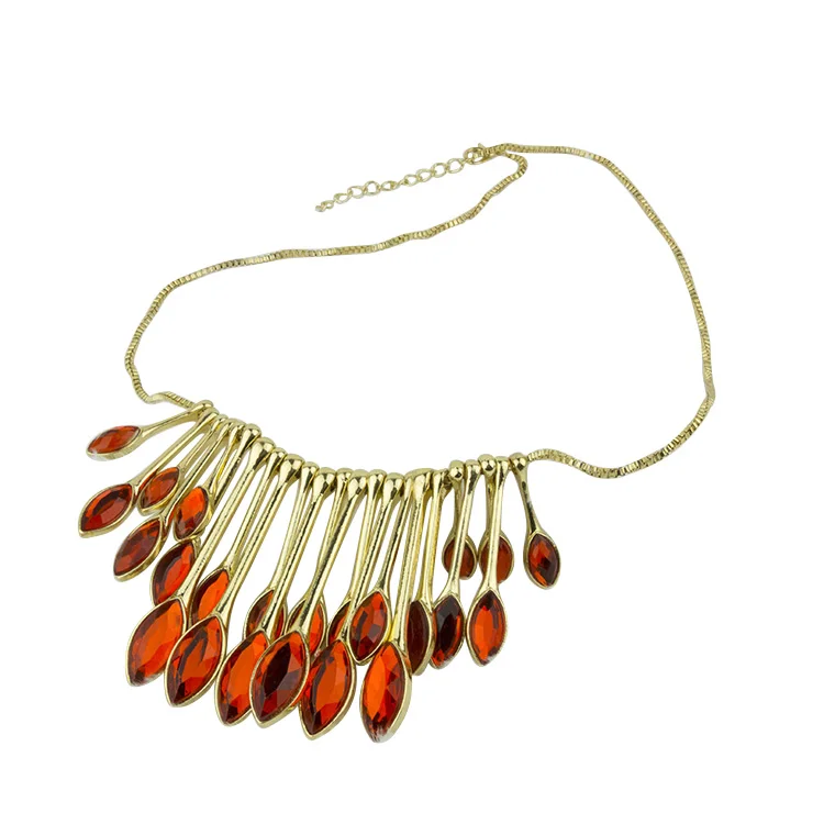 

Free Shipping Ultralarge Trend Luxry High Quality Neon Color large Rhinestone Love Necklace N1175