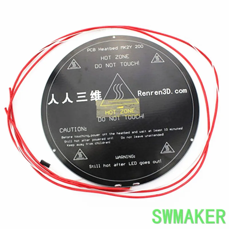  3D Rostock drucker Delta Kossel 3D drucker phi Dia 220mm runde PCB beheizte bett heißer bett 12 V