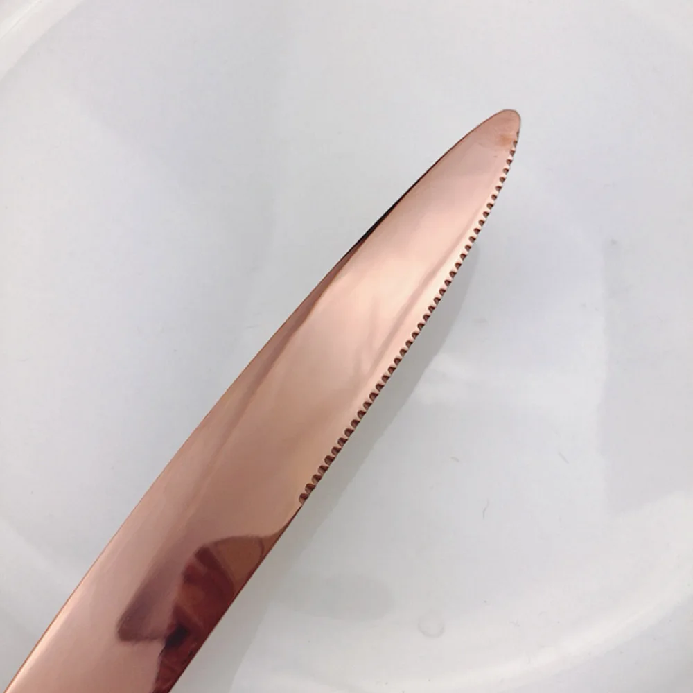 Розовое золото ужин медный нож 304 нержавеющая сталь черный синий набор столовых приборов зеркальная посуда столовый прибор-вилки наборы 4 шт./партия