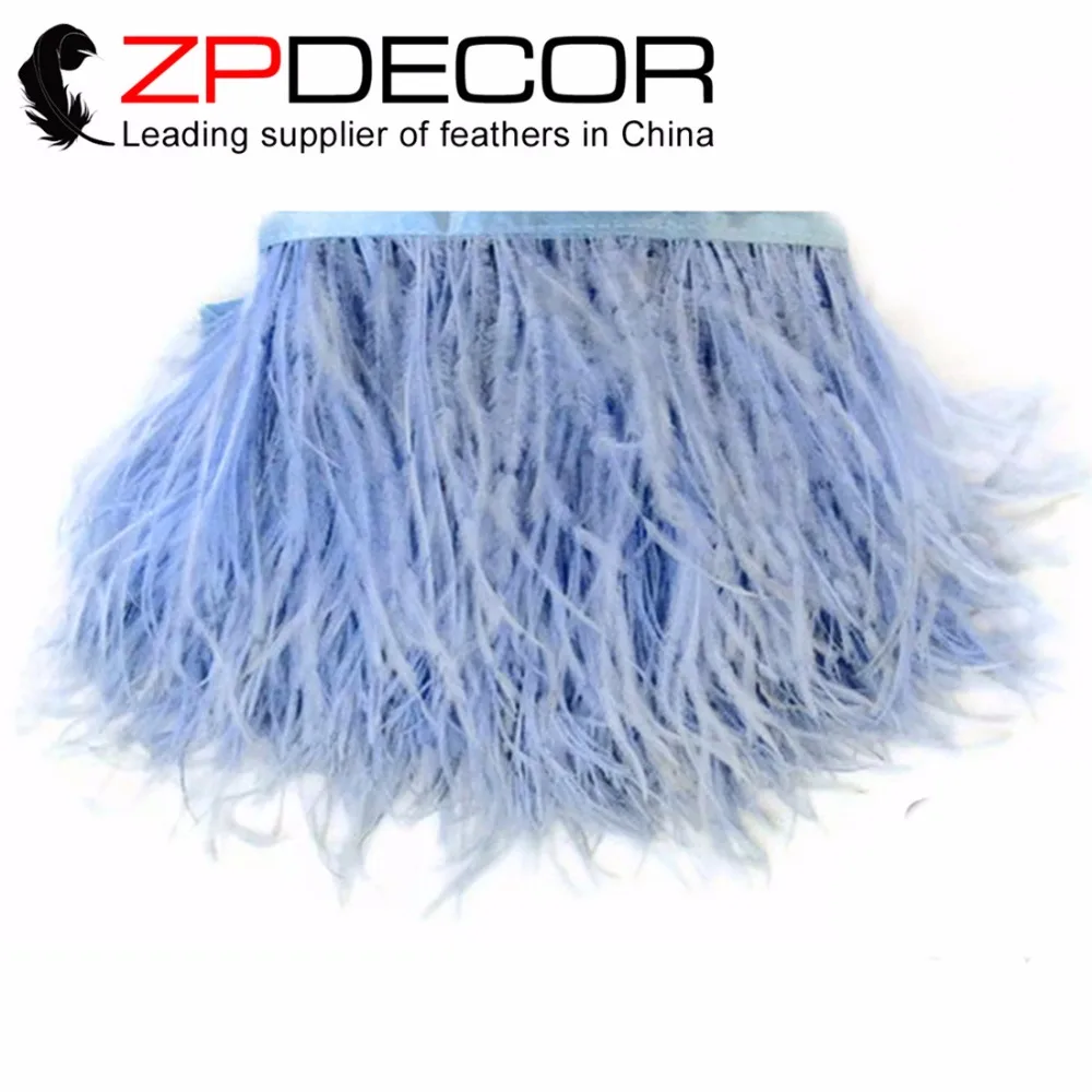 Zpdecor страусиные перья 10 ярдов/цвет 13 цветов ручная работа лучшее качество фиолетовый страусовая бахромчатая отделка перо для вечернего костюма