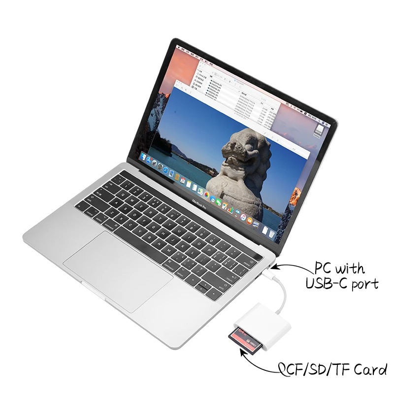 USB-C SD/TF/CF 3 в 1 кард-ридер устройство для просмотра фото для MacBook Pro, Chromebook Pixel, GalaxyS8/S8+/Note 8/S9/S9+/Note 9/S10 и т. д