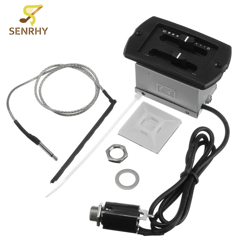 

2-Band Guitar Equalizer Acoustic Guitar Tuner Preamp Pickup Sets with 2.5mm Plug Cable Guitar Parts & Accessories