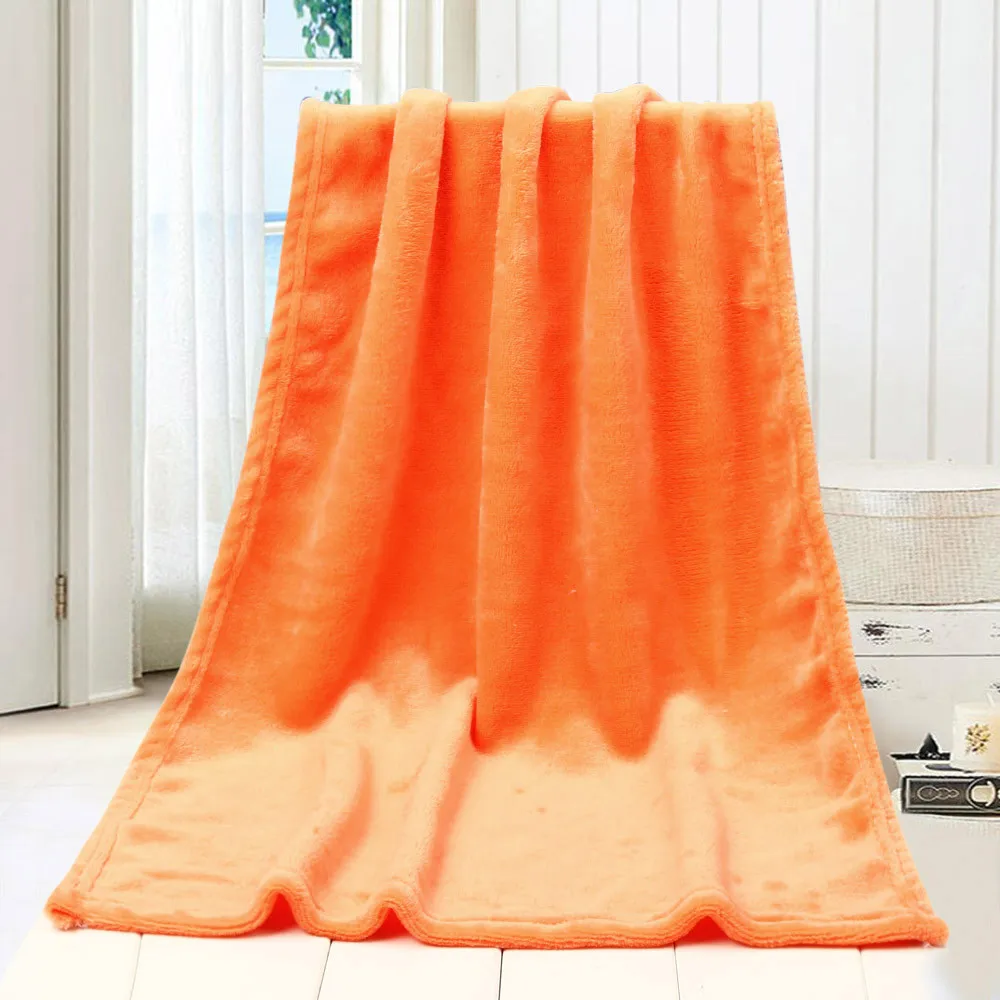 

45*65CM Fashion Solid Soft Throw Kids Blanket Warm Coral Plaid Blankets Flannel decoration living room L704