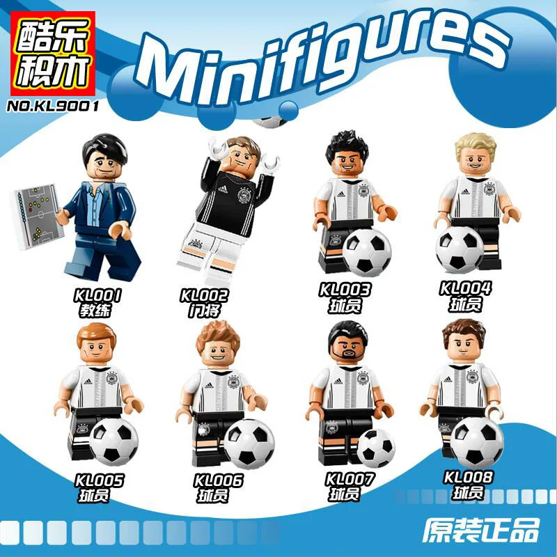 

Football Team Player Ronaldo Lionel Messi Neymar Beckham Building Blocks Figure Bricks Toy kids gift Compatible Legoed JM132