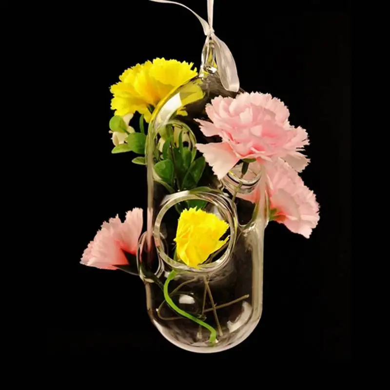 Cylinder Glass Vase Terrarium Vases Flower Pots Hanging Glass Candle Modern Vaso Wedding Floor Air Planter Decoratives Vase