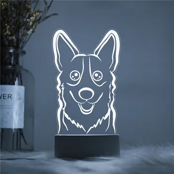 

Husky Dog Head Shadow LED 3D NightLight Acrylic Night Lamp Light Luminary Touch Remote Lamps Lights Kids Decoration Getsincrack
