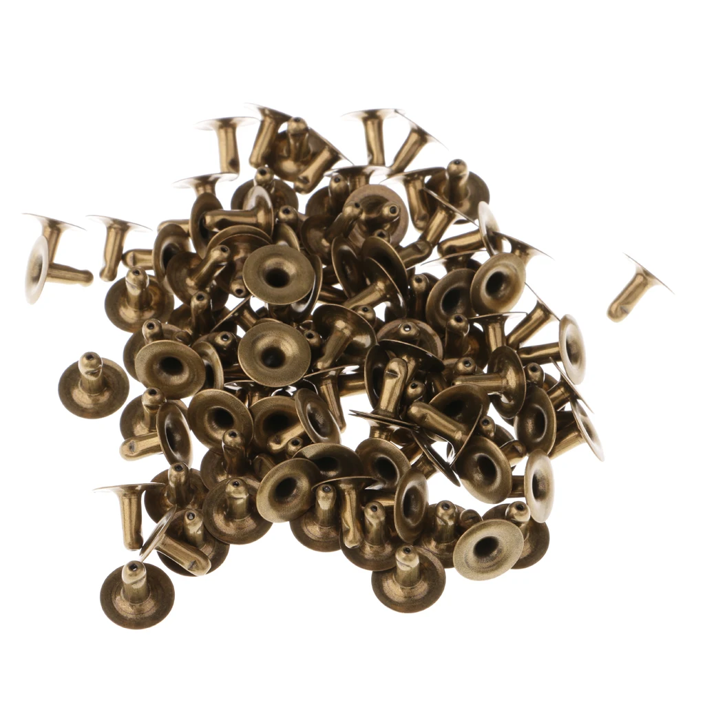 200pcs Single Cap Rivet Tubular Metal Leather Craft Repair Studs Punk Spikes 9x8mm 