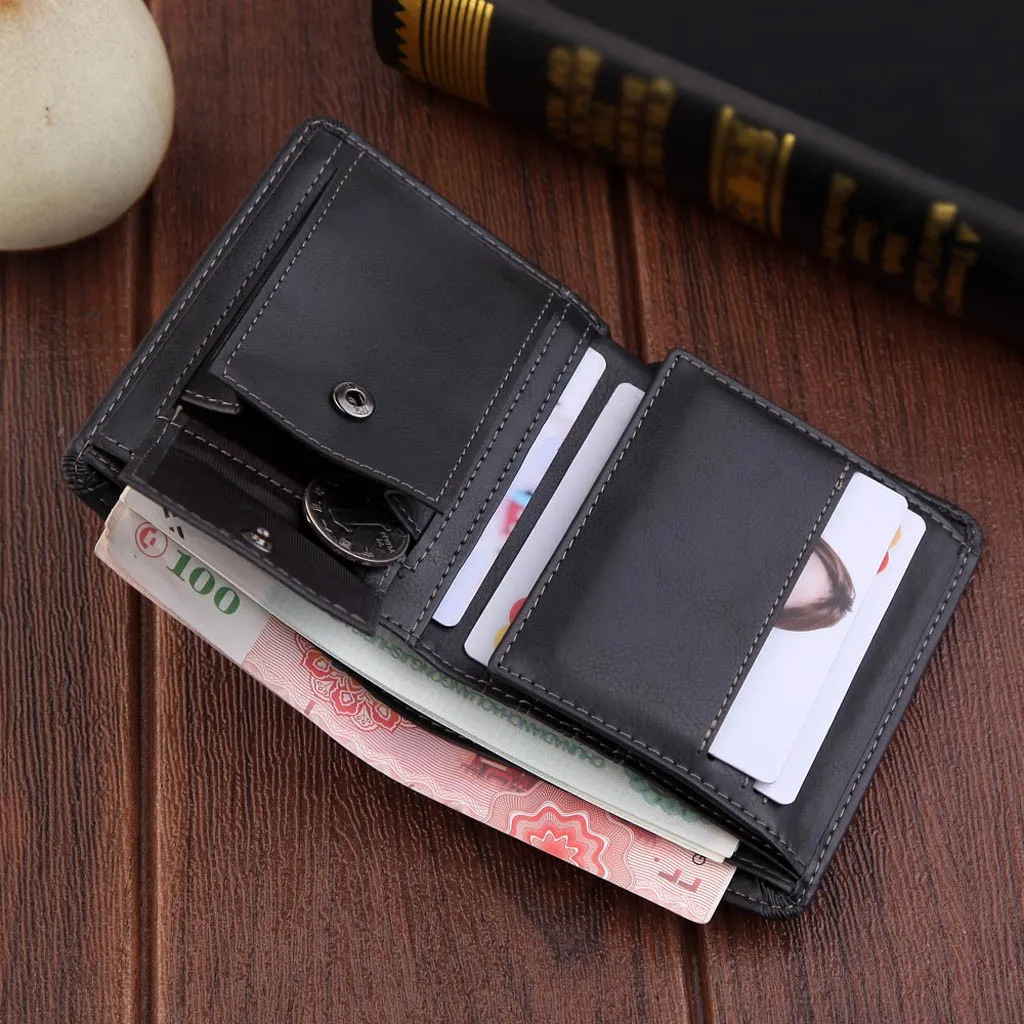 Новинка, мужской тонкий кожаный мини-кошелек для отдыха, кошелек для кредитных карт, кошелек для монет, держатель для карт, сумки#0308 A#487