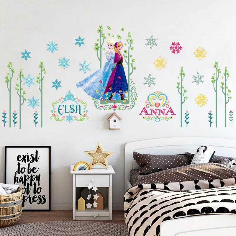 Cartoon Frozen Elsa Height Measure Wall Sticker Olaf Wall Stickers For Kids Rooms Removable Wall Stickers Home Decor Living Room