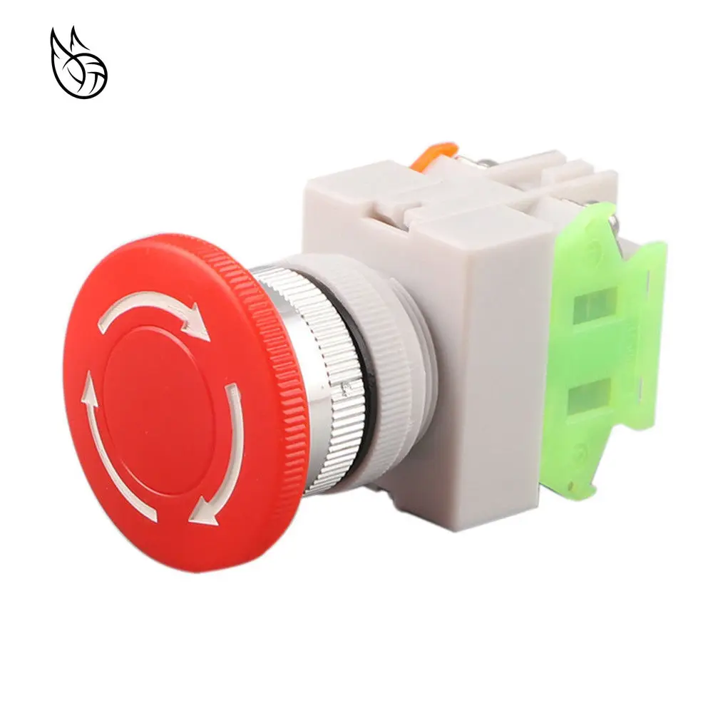 

1Pcs Stop Switch Push Button Mushroom PushButton NO+NC 660V 10A LAY37-11ZS