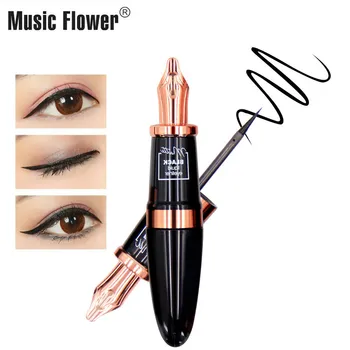 

Music Flower Very fine Matte Eye Liner Pencil Waterproof Makeup Black Liquid Eyeliner PenQuick-dry Easy To Wear 24H Long-lasting