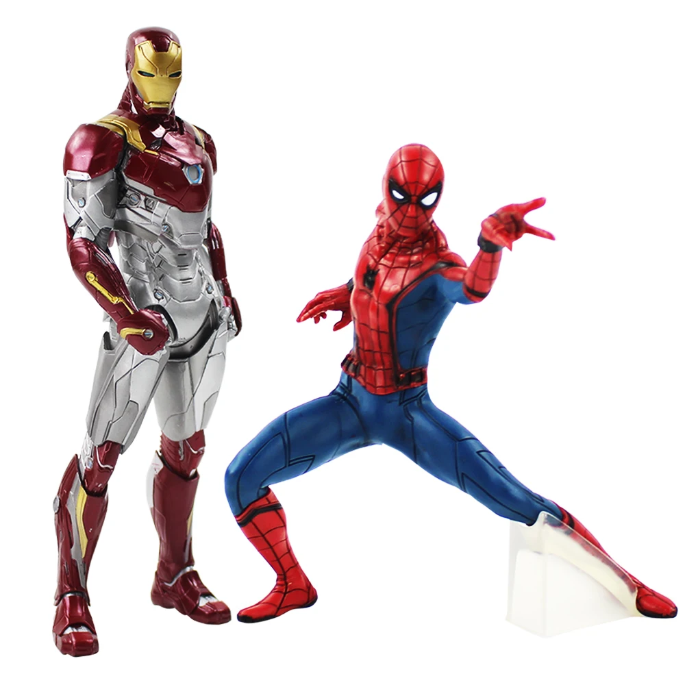 2Styles 18/26cm Avengers Superhero Homecoming Spiderman Iron Man MK47 PVC Action Figure Model Collectible Toys Kids Gift | Игрушки и