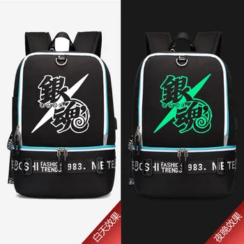 

Gintama Women's Men's Backpack USB Charging School Backpacks For Boys Grils Shoulder Bags Female Male Large Capacity Backpack