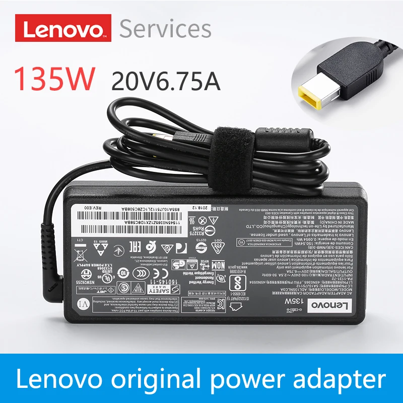 lenovo Y50 Y50-70 Y50-80 Y700 T440P T540P W540 20V 6.75A 135W Ноутбук питания Мощность адаптер переменного тока Зарядное устройство ADL135NLC3A