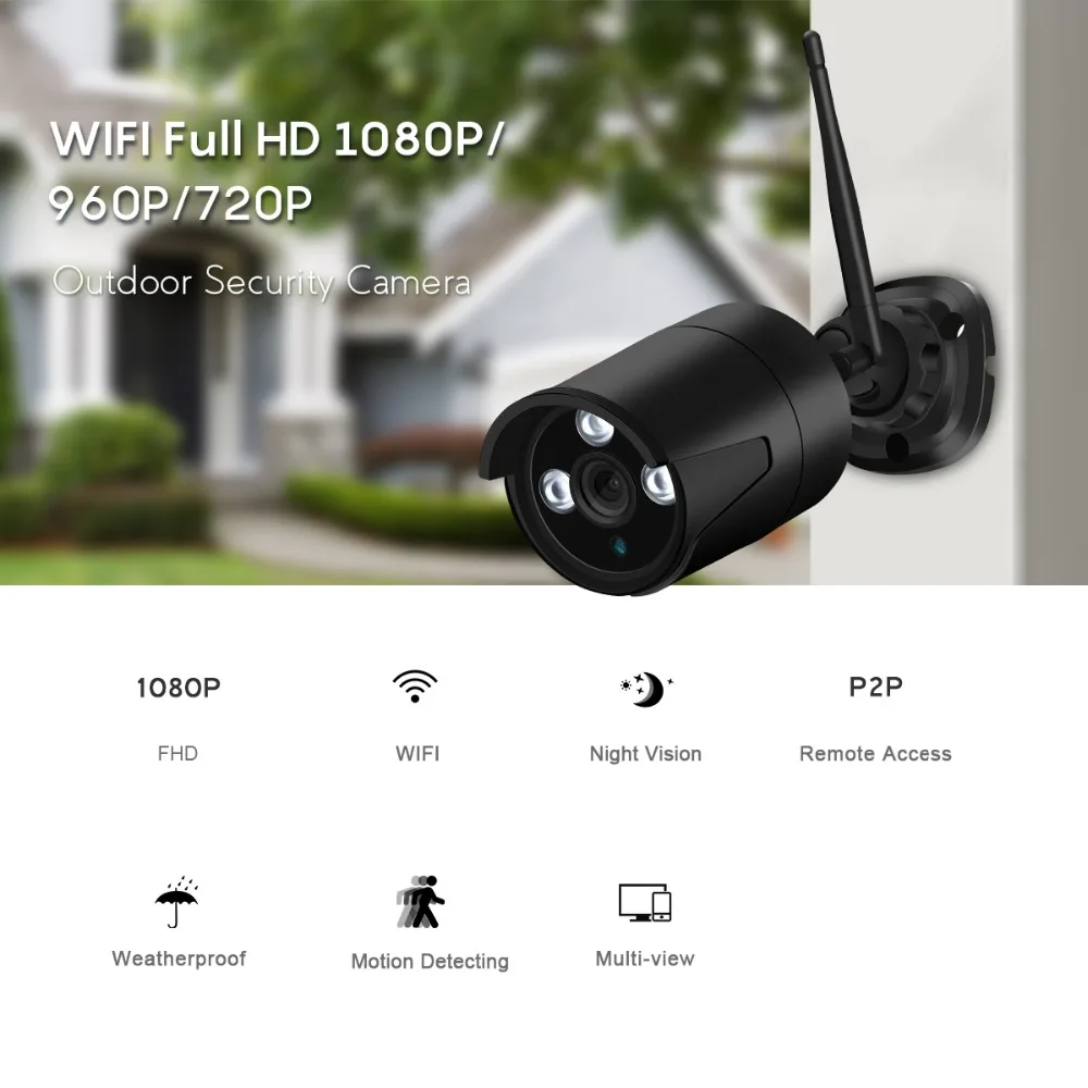 Besder Yoosee IP камера WiFi Full HD 1080P Беспроводная sd-карта слот камера безопасности металлическая пуля уличная камера ночного видения CCTV s